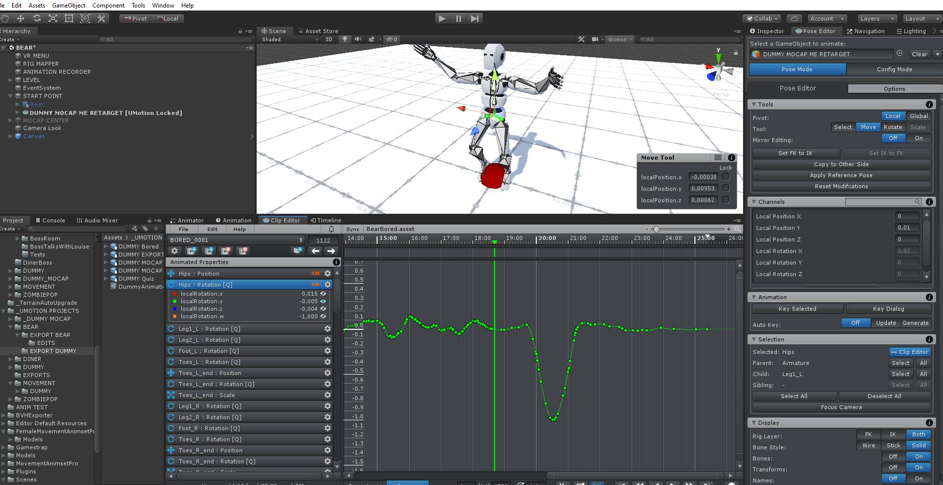 Mirrored rotation curves after FBX Export / UMotion - Animation Editor /  Soxware Interactive
