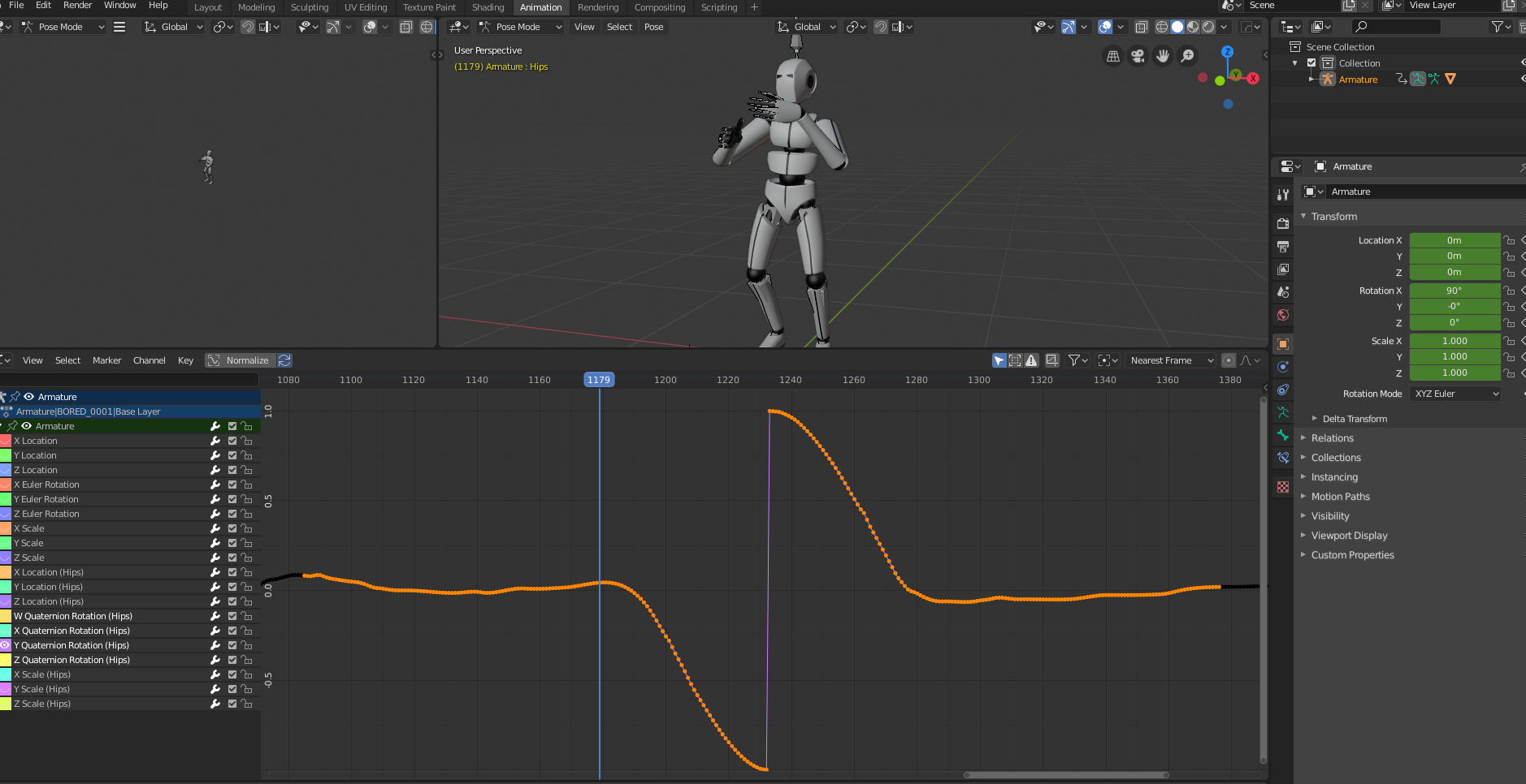 Mirrored rotation curves after FBX Export / UMotion - Animation Editor /  Soxware Interactive