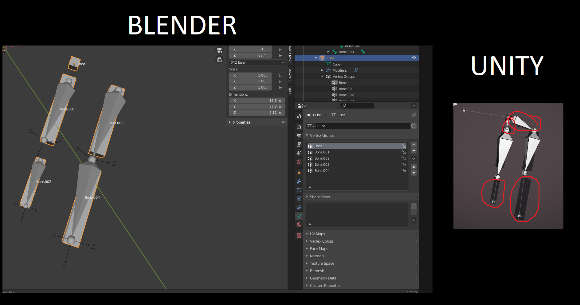 Blender Armature not same in unity / UMotion - Animation Editor / Soxware  Interactive